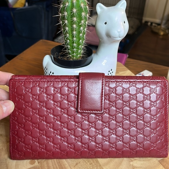 EUC Gucci Micro Guccissima Red Long Wallet - Picture 3 of 9